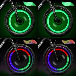 Lot De 4 Feux De Roue À Led (Vert Et Multicolore), Pour Vélo De Taille S - Neuf