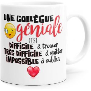 Eryi-Mug Collègue Géniale Femme Tasse Message Humour Drôle Amitié. Idée Cadeau Original Départ En Retraite Pot Mutation Travail Bureau Amie Homme Pour Anniversaire Noël Céramique. - Neuf