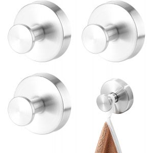 3Pcs Crochets Ventouse Sous Vide,Crochet à Ventouse,Crochet Ventouse Salle de Bain,Ventouse Salle de Bain Étanche,Amovible et Crochet Mural Ventouse pour Cuisine,Argent - Neuf