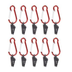 Lot De 10 Attaches De Tente Robustes &iquest; Attaches Portables Pour Auvents Et B&acirc;ches Avec Mousquetons Pour Le Camping, L'ext&eacute;rieur Et Les Couvertures De Piscine - Neuf
