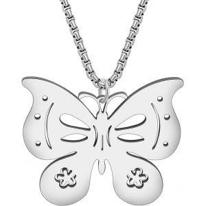 Kal-Collier Papillon En Acier Inoxydable Pendentif Bijoux Dainty Collier En Or 18k Cadeaux Pour Femmes Filles Cadeaux Papillons Charms - Neuf