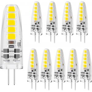 Ampoule Led G4 Dimmable, 2w Équivalent 20w Halogène, Blanc Chaud 2700k, 12v, 185lm, Sans Scintillement G4 Pour Hotte Et Spots Encastrés, 10 Pièces - Neuf