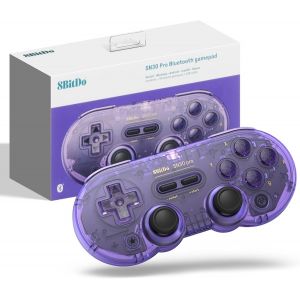 Sn30 Pro Manette De Jeu Bluetooth Compatible Avec Switch Pc, Upgrade Hall Effect Joystick, Manette De Jeu Sans Fil Pour Pc, Windows, Android, Macos, Steam, Raspberry Pi (Violet Transparent) - Neuf