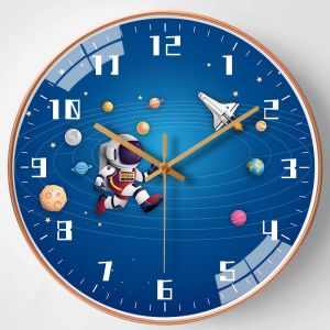 Horloge murale silencieuse pour enfants Astronaute 12" Horloge murale silencieuse pour enfants - Neuf