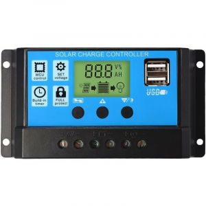 Le régulateur de Charge panneau solaire, PWM, 12 V/24 V, 30 A, écran LCD, port USB double - Neuf