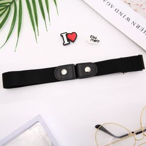 1pcs Élastique Ceinture Sans Boucle Ceinture Pour Femmes Hommes Boucle Gratuit Invisible Extensible Boucle Réglable Gratuit Ceinture Jeans Robe Unisexe Ceintures Liberati - Neuf