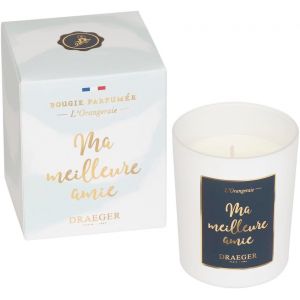 Bougie Cadeau Blanche Parfum&eacute;e Orangeraie ''Ma Meilleure Amie'' - Id&eacute;e Cadeau Soeur, Amie, Meilleure copine, Anniversaire - Made in France - 100% Cire V&eacute;g&eacute;tale - 40h de combustion - Neuf