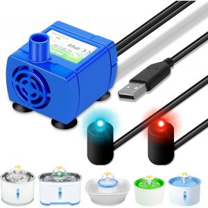 Pompe Rechange Fontaine Chat Pompe: Pompe Fontaine Ultra Silencieuse Avec Mini Pompes Led Pour Animaux Compagnie, Pompe Remplacement Pour Pompe Submersible Pour Fontaine Chat Fleurs - Neuf