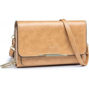 TZF-Sac T&eacute;l&eacute;phone Portable Femme - Petit Sac Bandouli&egrave;re Femme - Sac &agrave; Bandouli&egrave;re Femme en Cuir PU - Sac &Agrave; Bandouli&egrave;re Petit avec R&eacute;glables Bandouli&egrave;re - Neuf