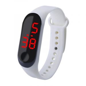 Montre Num&eacute;rique Intelligente Multifonctionnelle Led Avec Bracelet Souple Bracelet De Sport &Eacute;tanche Unisexe Blanc - Neuf