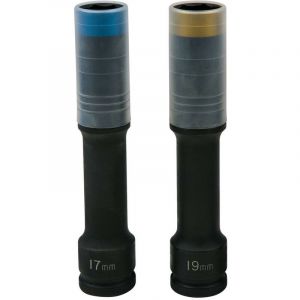 Jeu De Douilles &agrave; Chocs Slimpower, Extra Longues, 2 Pcs, 1/2', 17+19mm - Neuf