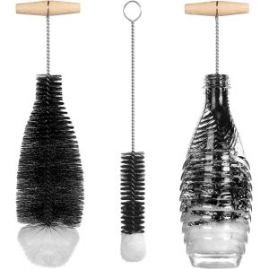 Lot de 2 goupillons pour bouteilles en verre SodaStream Crystal,Brosse de nettoyage pour bouteilles en verre,Brosse de nettoyage pour carafe en verre 0.6 l, biberons, bouteilles d'eau - Neuf