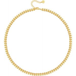 Kal-18 K Or Chaîne Épaisse Collier Chaîne Ovale Ouverte Chian Collier Pour Les Femmes Minimaliste Couches Bijoux - Neuf