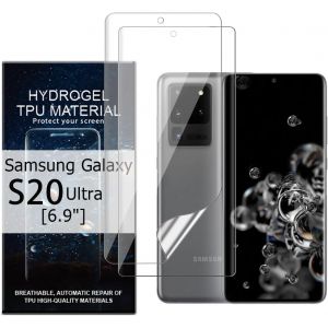 LOT DE 2 FILMS PROTECTEURS D'&Eacute;CRAN POUR SAMSUNG GALAXY S20 ULTRA [6,9 POUCES] FILM TPU HYDROGEL HAUTE SENSIBILIT&Eacute; HD TRANSPARENT FLEXIBLE AUTO-CICATRISANT [PAS EN VERRE TREMP&Eacute;] - Neuf