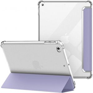 Kal-Coque Pour Ipad 2018 2017 9.7 Pouces/Ipad Air 1 2, Étui Arrière Souple Et Transparent En Tpu, Housse De Protection Antichoc, Smart Shell Résistant Avec Veille/Réveil Automatique, Violet Gris - Neuf