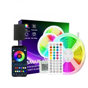 Kit de Ruban Lumineux LED RGB 20m - Prise EU, Changement de Couleur, T&eacute;l&eacute;commande - Neuf