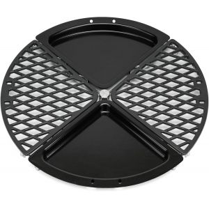 Ulteronixshop-Onlyfire Kit de Grille & Plancha en Fonte pour Weber 57 cm, Rev&ecirc;tement Antiadh&eacute;sif, avec L&egrave;ve-grille, Accessoire pour Barbecue Weber Kettle et Smokey 57 cm - Neuf