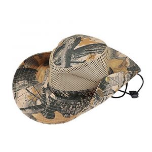 Boonie Hat Mesh Feuilles Motif Camouflage Casquette De PêChe Respirante Kaki - Neuf