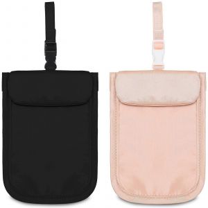 Soutien-Gorge Porte-Monnaie Pour Femmes En Coton Rose Et Noir Invisible Passeport Carte De Cr&eacute;dit Objets De Valeur R&eacute;glable Bande &Eacute;lastique - Neuf