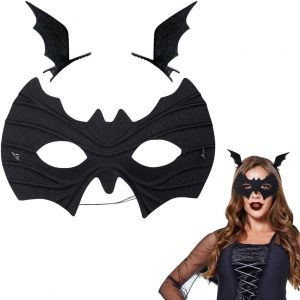 Masque De Chauve-Souris,Masque De Halloween,Pinces Cheveux Chauve-Souris,Accessoires De Costume Halloween Cosplay - Neuf