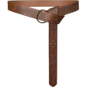 KALANKA-Ceinture m&eacute;di&eacute;vale en cuir PU avec anneau torique en relief, ceinture r&eacute;tro de chevalier de la Renaissance - Neuf