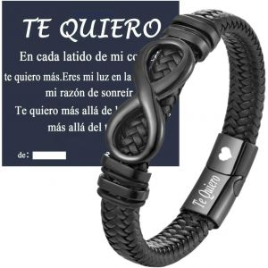 Gift For Men Husband Friend Engraved ""I Love You"" Anniversary Birthday Gift Love Gift For Men 22.5cm Leather 0.1g,Leather,0.1 G - Neuf