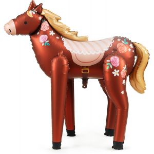 Xxl Inflatable Balloon Horse Cute Pony Birthday Decoration Girl Boy Gift For Kids Riding School 100Cm - Neuf