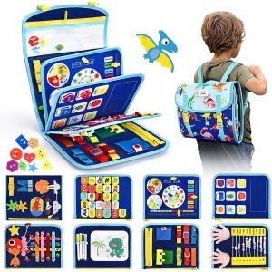ChenQuanSarl-Busy Board, Livre Montessori 0-3 Ans, 8 En 1 Planche Activité Montessori Pour Parcours Motricité Bébé, Quiet Book Cadeau Pour 1 2 3 Ans Garçons Et Filles - Neuf