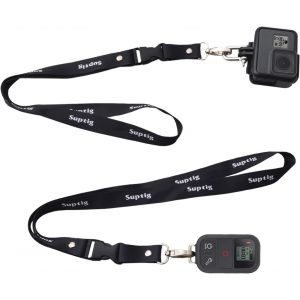 Cordon Tour de Cou Compatible For Gopro Hero 13 Hero 12 Hero 11 Hero 10 Hero 9 Hero 8 Hero 7 Hero 6 Hero 5 Hero 4 Hero Session Dragon Akaso Campark Campark et télécommande Gopro WiFi (Noir) - Neuf