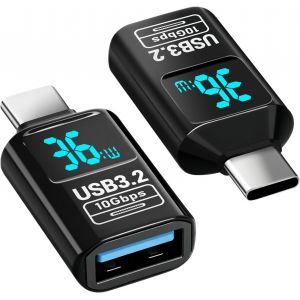 Lot de 2 adaptateurs USB-C vers U S B femelle, 10 Gbps USB3.2 Gen 2, compatible avec t&eacute;l&eacute;phone portable, ordinateur portable, tablette, cl&eacute; USB, disque dur, clavier - Neuf