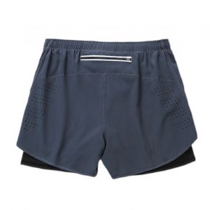 Short De Sport Pour Homme, Faux Short De Course A Double Epaisseur Avec Poche Zippee, Sechage Rapide, Gris, Taille Xl - Neuf