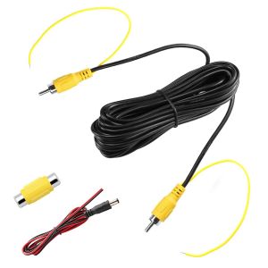 Câble vidéo RCA double blindage amélioré de 6 m pour connecter un moniteur et une caméra de recul, rallonge AV avec prise vidéo RCA jaune vers prise femelle et câble d'alimentation - Neuf