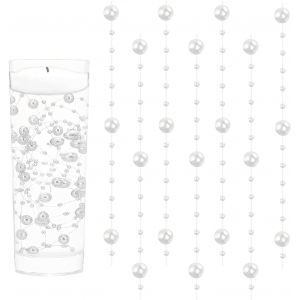 Kalanka-18 Pièces Perles D'eau Blanc, Bougies Flottantes, Perle D'eau, Bougie Flottante Pour Vases, Remplisseurs De Bouteilles D'eau, Mariages, Décorations De Centres De Table (1.2m) - Neuf