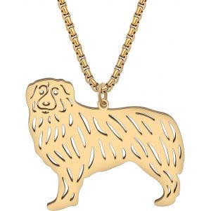 Kal-Collier De Chien Cute Avec Pendentif En Acier Inoxydable Plaqué Or 18k Bijoux De Mode Pour Chien Cadeaux Pour Femme Filles Maman Chien - Neuf