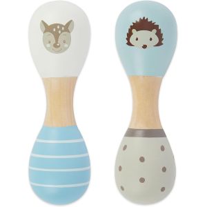 Tdrfl-Hochet Bebe En Bois-La Forêt|Lot De 2|19 Cm|Maracas Bébé|Hochet Bébé|Hochet Bebe 1 Mois|Jouet Bebe 2 Mois|Hochet Bebe 3 Mois Bâton De Pluie Baton De Pluie Bébé - Neuf