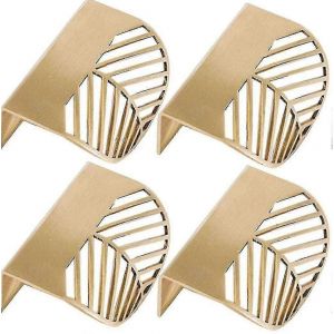 4pcs feuille forme armoire poignées or laiton meubles de cuisine poignées cuivre porte tiroir poignées - Neuf