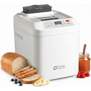 Ulteronixshop-Kitchen in the Box Machine &agrave; Pain Automatique 12 Programmes, Sans Gluten & Pain Maison, Distributeur Fruits & Noix, Moule Antiadh&eacute;sif, 2 Tailles 600g/900g, D&eacute;part Diff&eacute;r&eacute; 13H & Maintien au Chaud - Neuf