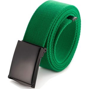 Men's Adjustable Webbing Belt Buckle Military Black Tooth Belt.[E932] - Neuf