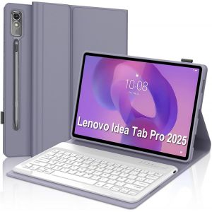 Clavier pour Lenovo Idea Tab Pro 12.7"" 2025, Coque pour Lenovo Idea Tab Pro avec AZERTY Fran&ccedil;ais Clavier Bluetooth Magn&eacute;tique D&eacute;tachable pour Idea Tab Pro 12.7"" TB375FC, Violet - Neuf
