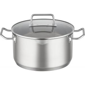 Subzonal-Faitout Expertiso - R&eacute;cipient De Cuisson Universel En Inox 18/10 Avec Couvercle En Verre, Bec Verseur Et Graduation Int&eacute;rieure - Compatible Induction Et Lave-Vaisselle, 24 Cm - Neuf