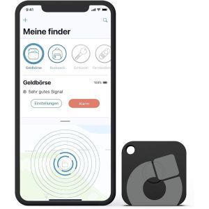 VornixorSarlshop-Key Finder Recharge pour localisateur de cl&eacute;s Noir I Rechargeable I avec application Bluetooth en provenance d'Allemagne I Protection maximale des donn&eacute;es I Pour iOS & Android I Find - Neuf