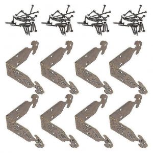 8pcs Vintage Box Corner Protectors Bo&icirc;te D&eacute;corative Garde D'angle En M&eacute;tal Avec Vis Pour Meubles Jewelry Box - Neuf