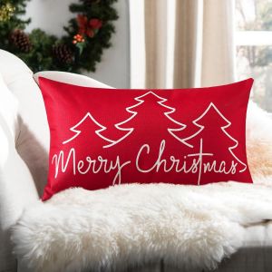 Slep-Noël Housse De Coussin Décoratif Housse De Coussin Canapé Canapé - Lit Housse De Coussin Salon Intérieur Extérieur Jardin Maison De Ferme Home Decor (Joyeux Noël 30x50cm) - Neuf