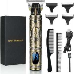 Tianyi-Tondeuse Cheveux Hommes, Tondeuse Barbe Professionnel Finition Sans Fil Tondeuse &Agrave; Cheveux T-Blade Rasoir Homme Avec &Eacute;cran Led Rechargeable Usb, 3 Peignes De Guidage,Cadeau De F&ecirc;te Des P&egrave;res - Neuf