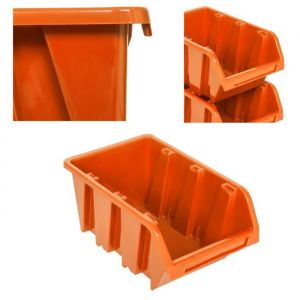 50 x Boîtes de rangement empilables en plastique botle bacs à bec a suspendre Orange 100 x 150 x 70 mm - Neuf