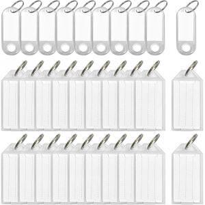 KAL-Lot De 30 Porte-Clés Inscriptibles, Marquage Transparent, Comité De Classification Des Articles, Utilisé Pour Marquer Les Animaux Domestiques, Les Bagages, Les Clés - Neuf
