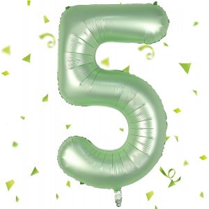 CAUC-Ballon Chiffre 5,Ballons 5 an Vert Saug,Ballons 5 Ans Anniversaire Numero 5 H&eacute;lium Ballons,101cm Chiffre 5 Decoration Pour Gar&ccedil;ons Filles Anniversaire F&ecirc;te - Neuf