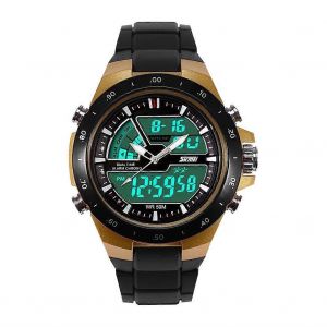 Hommes Montre-Bracelet Homme Analogique Amp; Num&eacute;rique R&eacute;tro-&Eacute;clairage Double Temps Rond Sport Montre Or Noir - Neuf