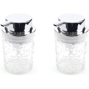 KAL-2 Pièces Distributeur Savon Mousse, 13 X 7 Cm Distributeur Savon Salle De Bain, Push-On Distributeur Savon Liquide, Transparent Distributeur De Savon Liquide, Pour Salle De Bain, Wc, Cuisine - Neuf