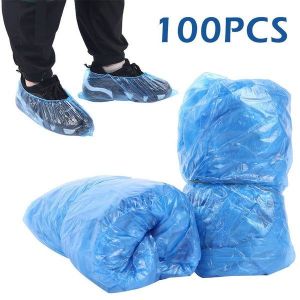 Couvre-Chaussures Jetables Imperm&eacute;ables &iquest; Protections De Sol Antid&eacute;rapantes Pour Les Jours De Pluie, Id&eacute;ales Pour Les Maisons, Les Laboratoires Et Les Chantiers &iquest; Lot De 100 - Neuf